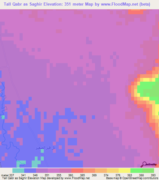 Tall Qabr as Saghir,Syria Elevation Map