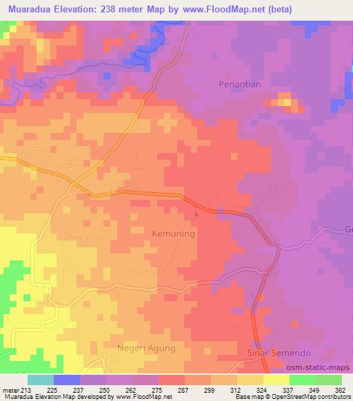 Muaradua,Indonesia Elevation Map