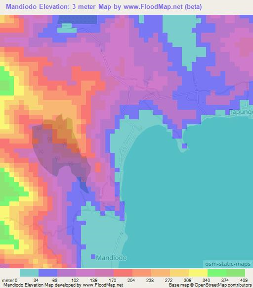Mandiodo,Indonesia Elevation Map