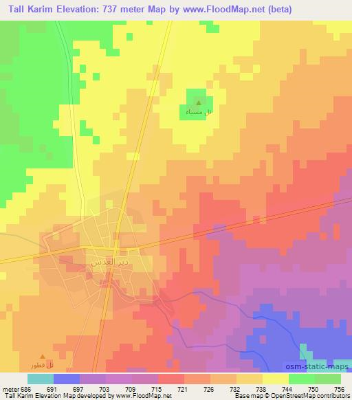 Tall Karim,Syria Elevation Map