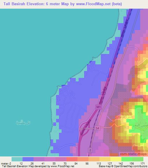 Tall Basirah,Syria Elevation Map