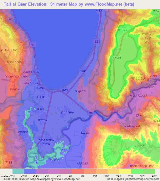 Tall al Qasr,Syria Elevation Map