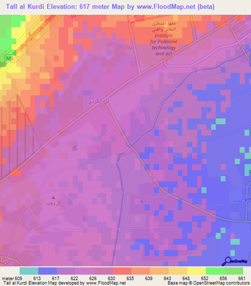 Tall al Kurdi,Syria Elevation Map
