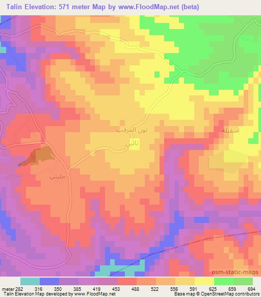 Talin,Syria Elevation Map