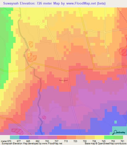 Suwaysah,Syria Elevation Map