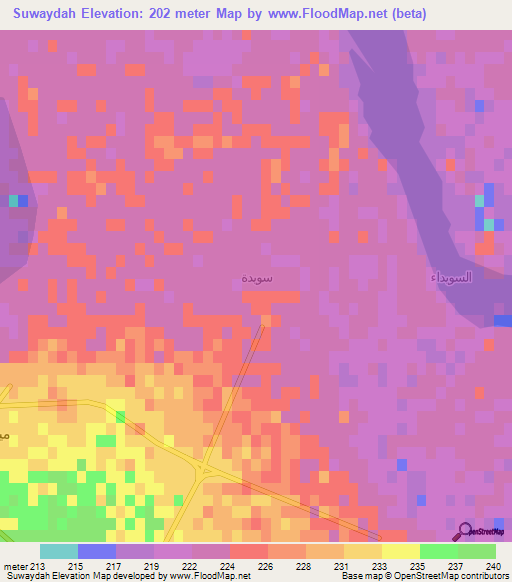 Suwaydah,Syria Elevation Map