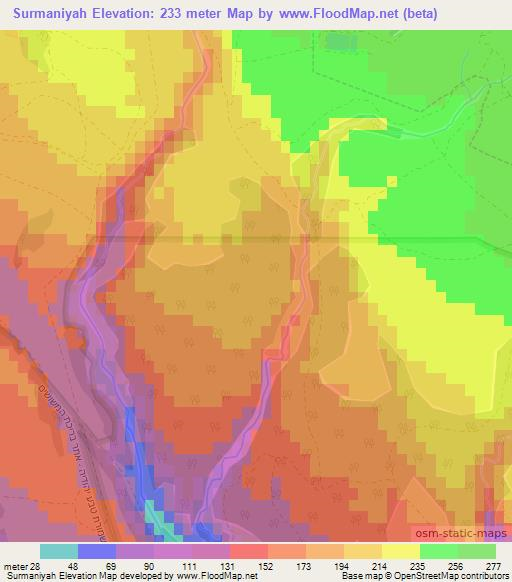 Surmaniyah,Syria Elevation Map