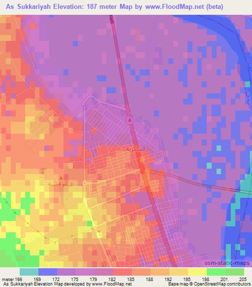 As Sukkariyah,Syria Elevation Map