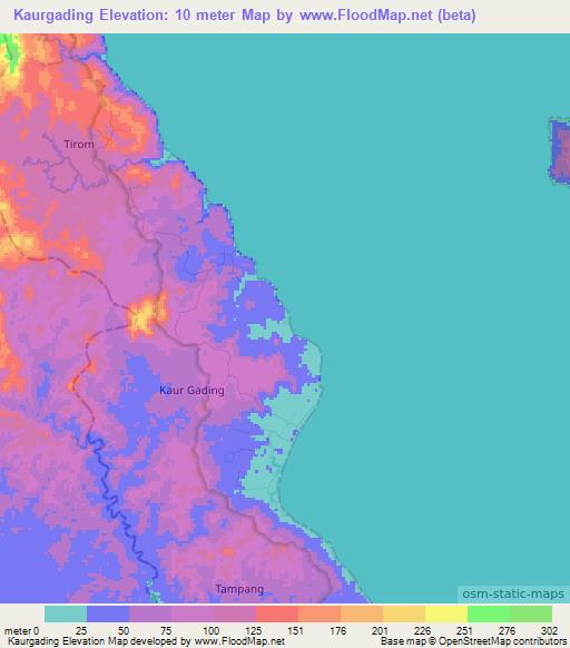 Kaurgading,Indonesia Elevation Map