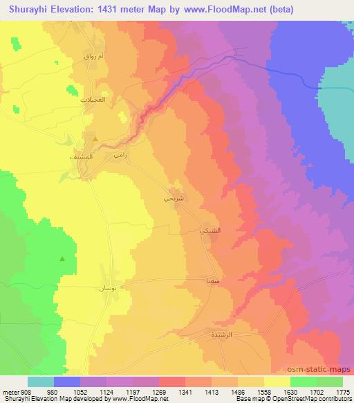 Shurayhi,Syria Elevation Map