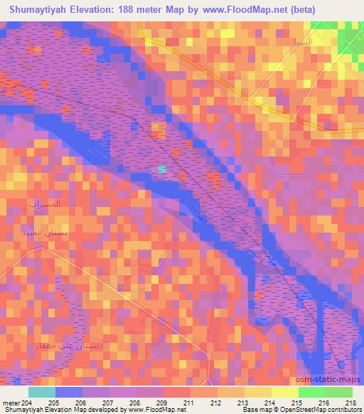 Shumaytiyah,Syria Elevation Map