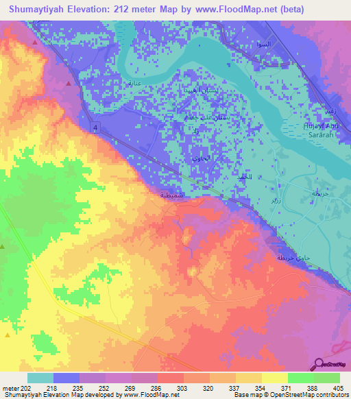 Shumaytiyah,Syria Elevation Map