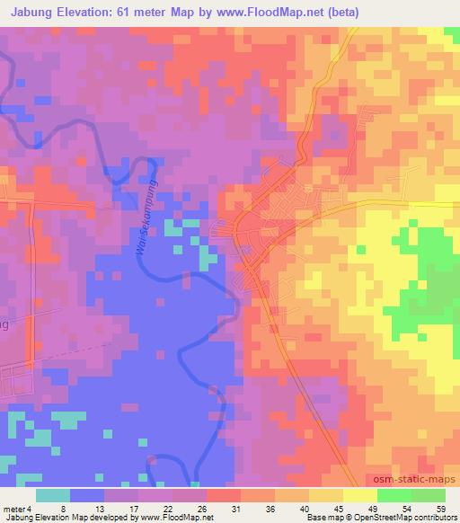 Jabung,Indonesia Elevation Map