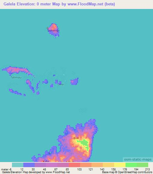Galela,Indonesia Elevation Map