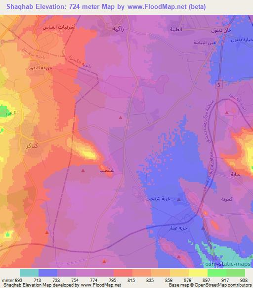 Shaqhab,Syria Elevation Map