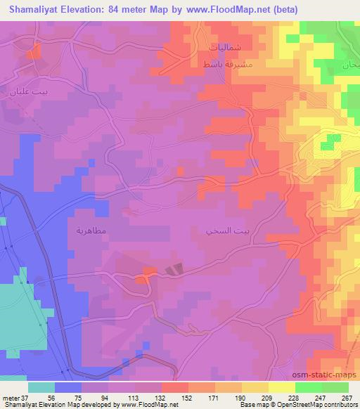 Shamaliyat,Syria Elevation Map