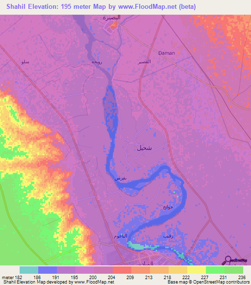 Shahil,Syria Elevation Map