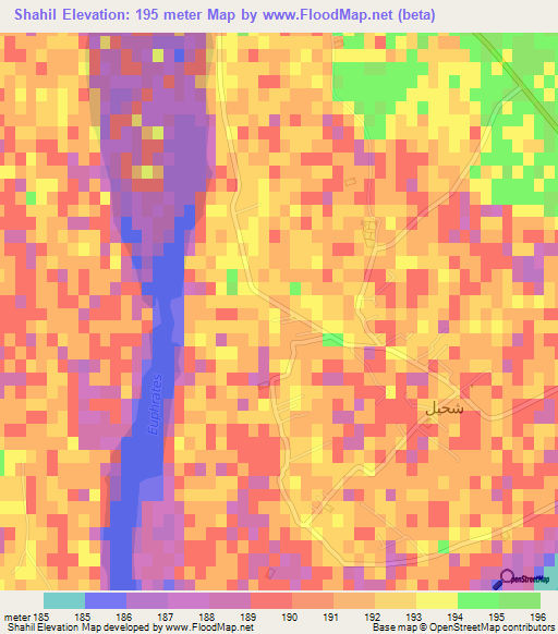 Shahil,Syria Elevation Map