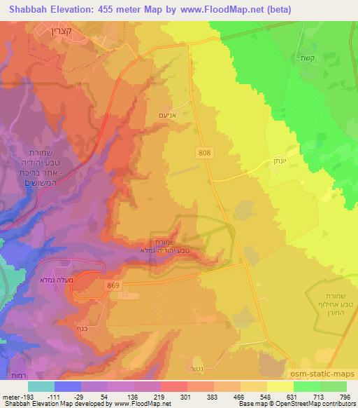 Shabbah,Syria Elevation Map