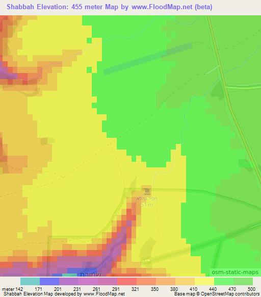 Shabbah,Syria Elevation Map