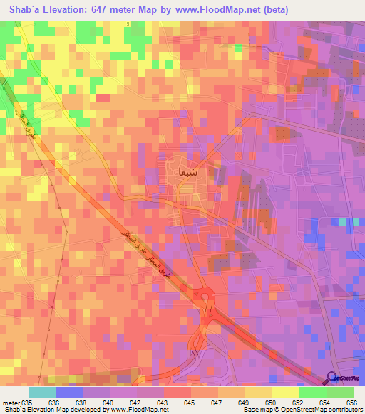 Shab`a,Syria Elevation Map