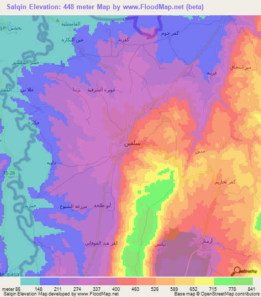 Salqin,Syria Elevation Map
