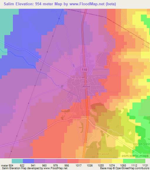 Salim,Syria Elevation Map