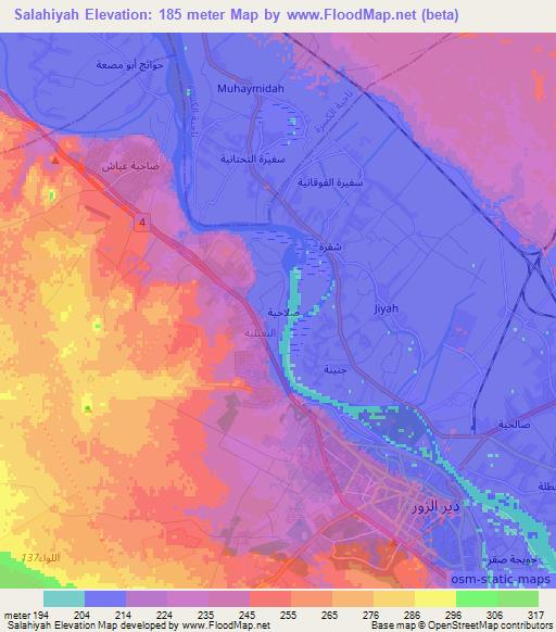 Salahiyah,Syria Elevation Map