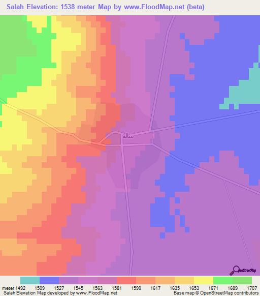 Salah,Syria Elevation Map