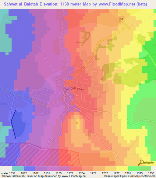 Sahwat al Balatah,Syria Elevation Map
