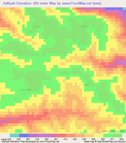 Safliyah,Syria Elevation Map