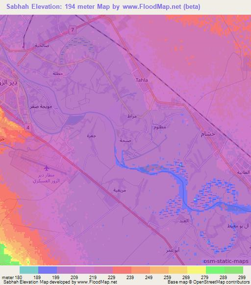 Sabhah,Syria Elevation Map
