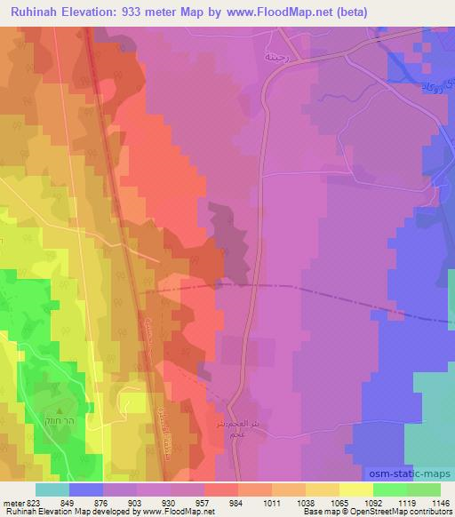 Ruhinah,Syria Elevation Map