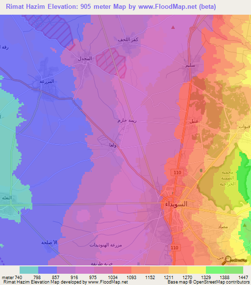 Rimat Hazim,Syria Elevation Map