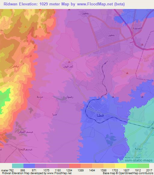 Ridwan,Syria Elevation Map