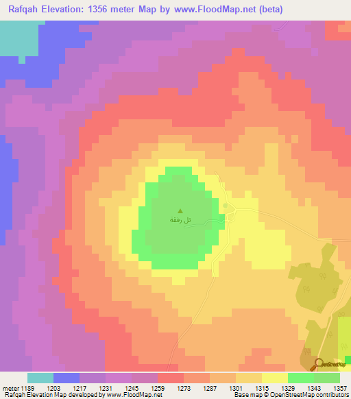Rafqah,Syria Elevation Map