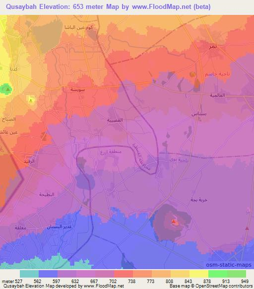 Qusaybah,Syria Elevation Map