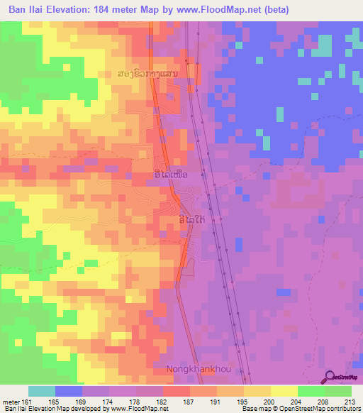 Ban Ilai,Laos Elevation Map