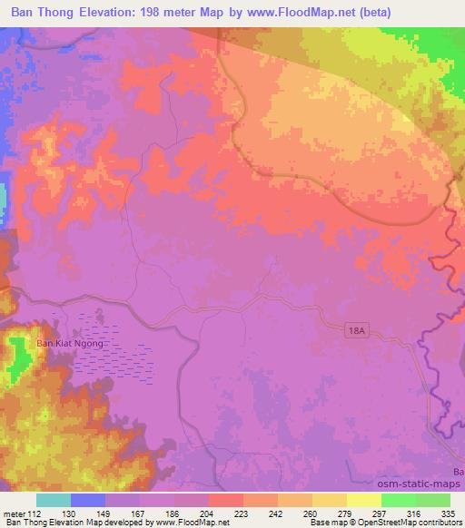 Ban Thong,Laos Elevation Map