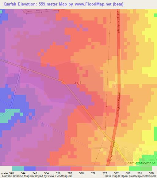 Qarfah,Syria Elevation Map