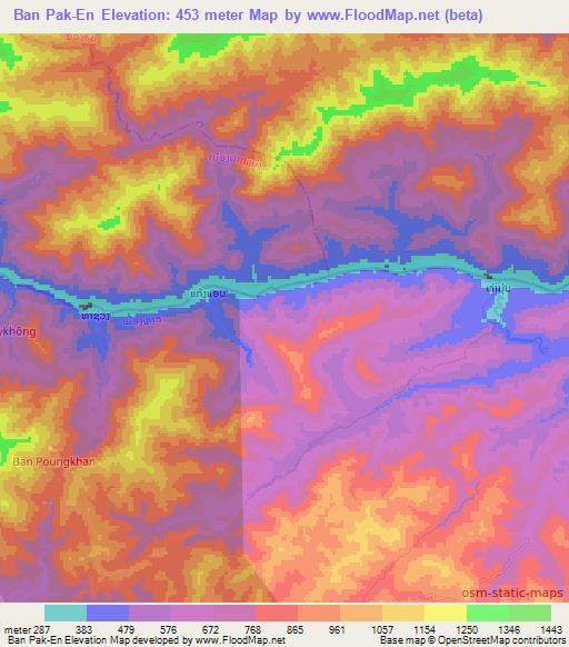 Ban Pak-En,Laos Elevation Map