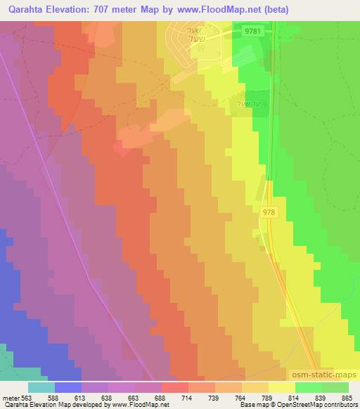 Qarahta,Syria Elevation Map