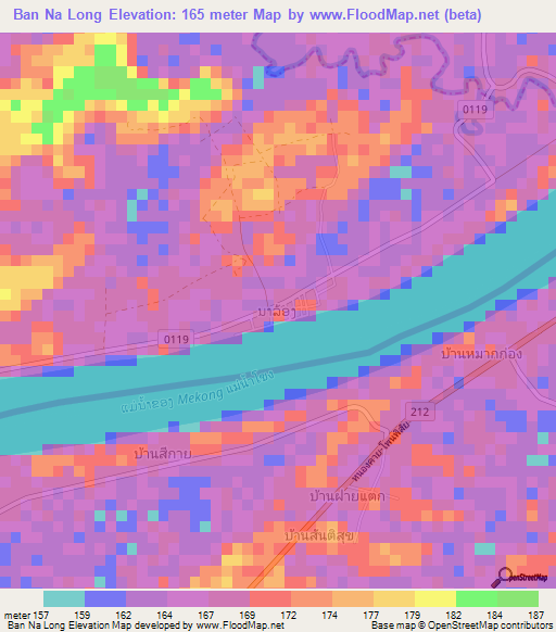Ban Na Long,Laos Elevation Map