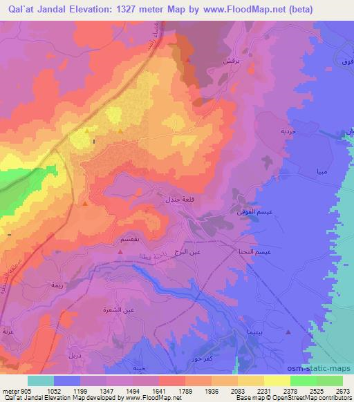 Qal`at Jandal,Syria Elevation Map