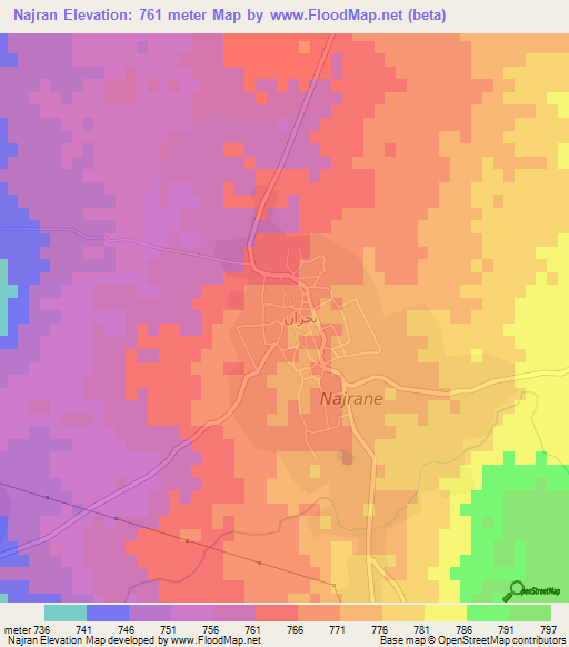 Najran,Syria Elevation Map