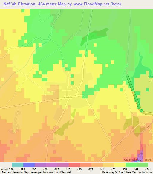 Nafi`ah,Syria Elevation Map