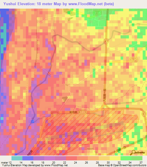 Yushui,Taiwan Elevation Map
