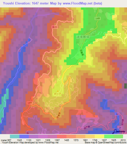 Youshi,Taiwan Elevation Map
