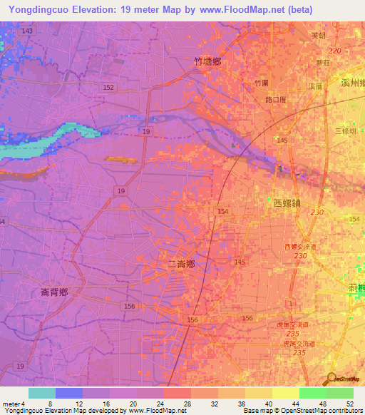 Yongdingcuo,Taiwan Elevation Map