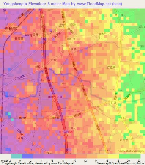 Yongshenglu,Taiwan Elevation Map